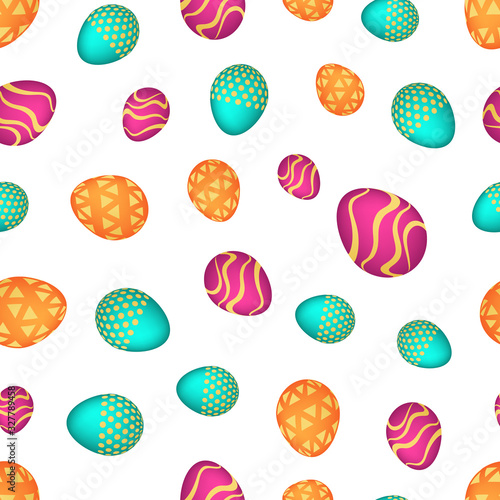 Seamless pattern with colorful Easter eggs