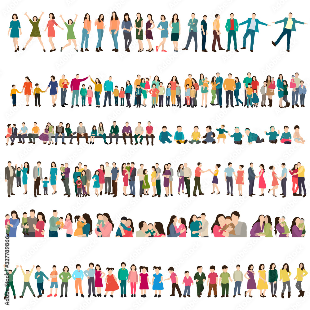 set of people and children set of people and children