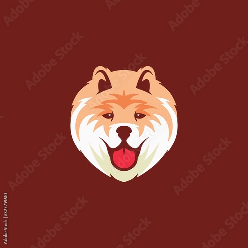 chow chow dog logo vector icon illustration