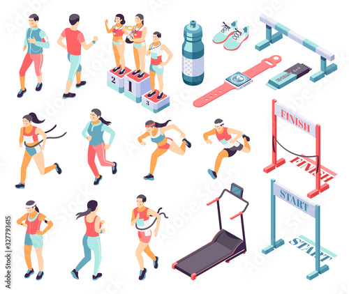 Jogging Running Fitness Icons 