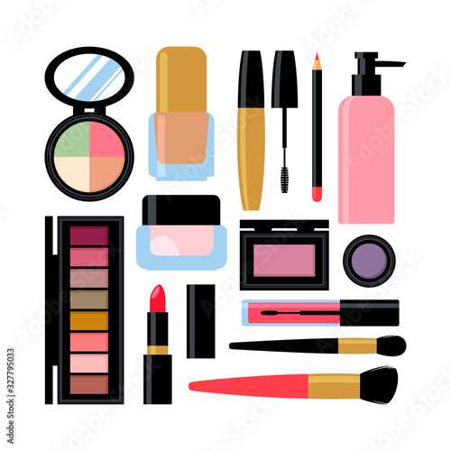 set of diiferent cosmetic products
