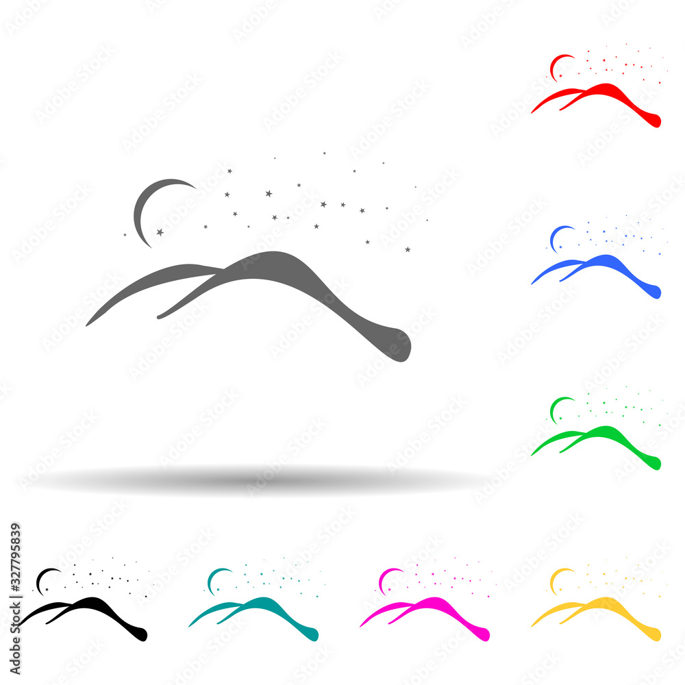 night beach multi color style icon. Simple glyph, flat vector of summer pleasure icons for ui and ux, website or mobile application night beach multi color style icon. Simple glyph, flat vector of summer pleasure icons for ui and ux, website or mobile application