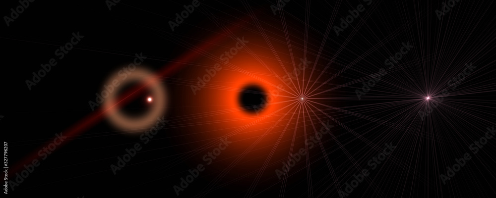 Fototapeta premium Futuristic light flare panorama background design illustration