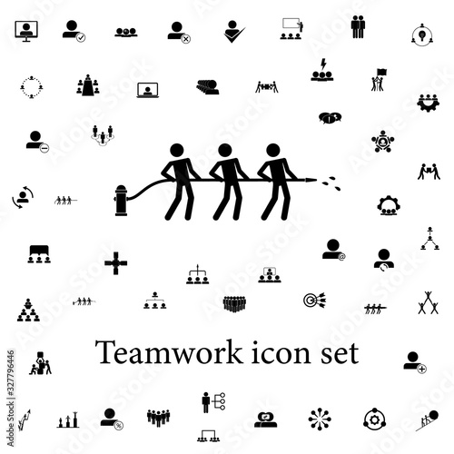 joint fire extinguishing icon. Teamwork icons universal set for web and mobile