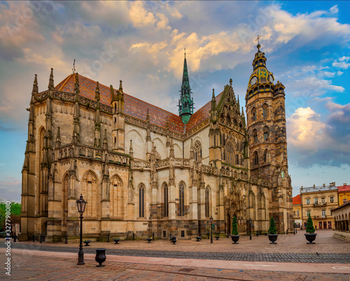Scenic view of St. Elisabeth cathedral in Kosice, Slovakia photo