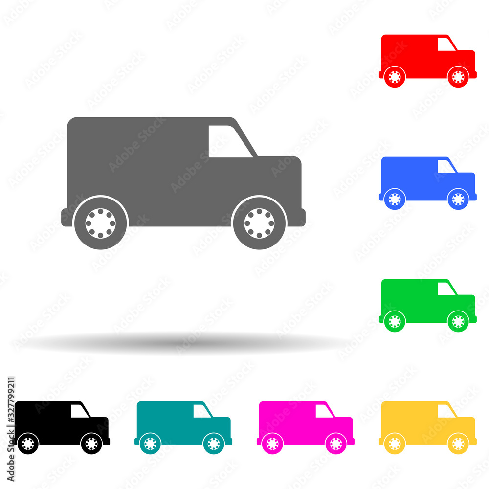 van multi color style icon. Simple glyph, flat vector of transport icons for ui and ux, website or mobile application