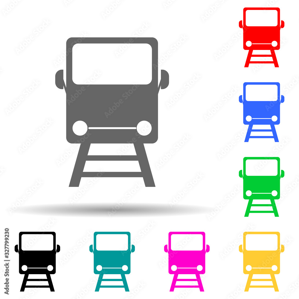 a train multi color style icon. Simple glyph, flat vector of transport icons for ui and ux, website or mobile application