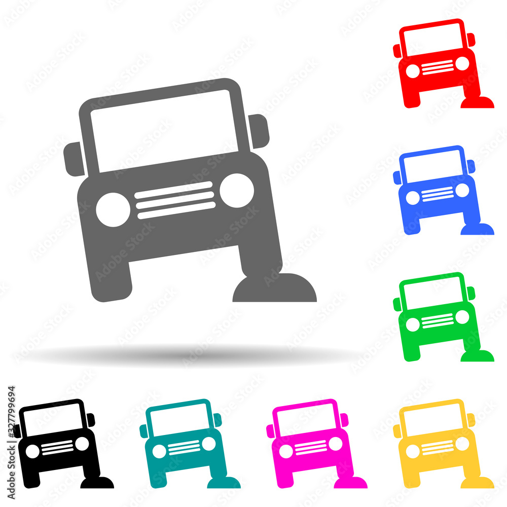 off-road car multi color style icon. Simple glyph, flat vector of transport icons for ui and ux, website or mobile application off-road car multi color style icon. Simple glyph, flat vector of transport icons for ui and ux, website or mobile application