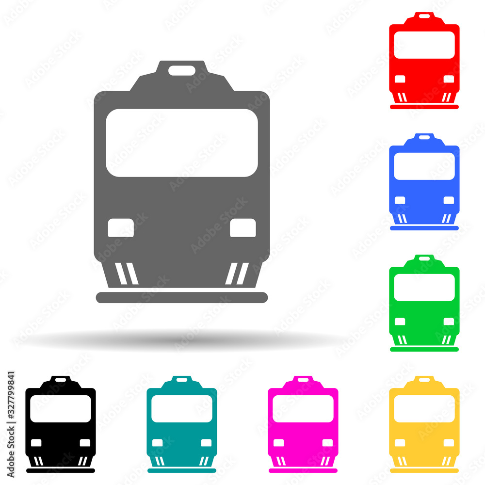 train front view multi color style icon. Simple glyph, flat vector of transport icons for ui and ux, website or mobile application train front view multi color style icon. Simple glyph, flat vector of transport icons for ui and ux, website or mobile application