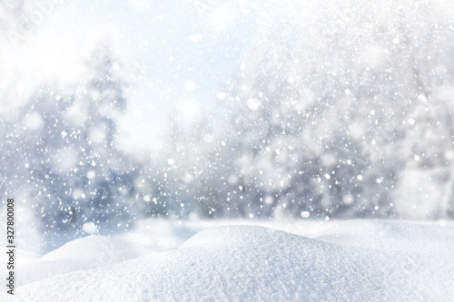 Wallpaper Mural Winter background with heavy snow. Abstract snow among trees and snowdrift Torontodigital.ca