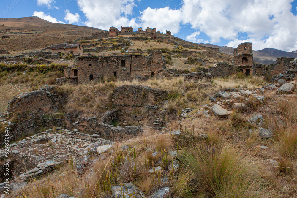 Piruro Site. Inca temple. Andes. Peru. Huánuco Region, Huamalíes Province, Tantamayo District