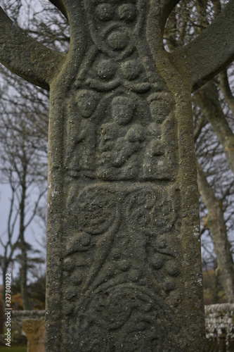 A detail of Kildalton Cross Islay Scotland