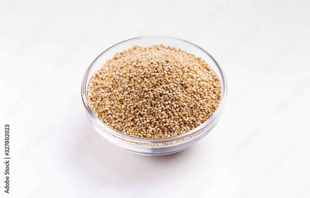 Next generation food. White quinoa In glass cups Next generation food. White quinoa In glass cups