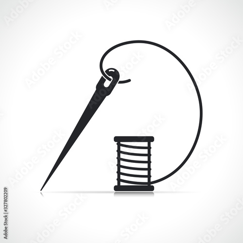 Vector sewing needle icon symbol