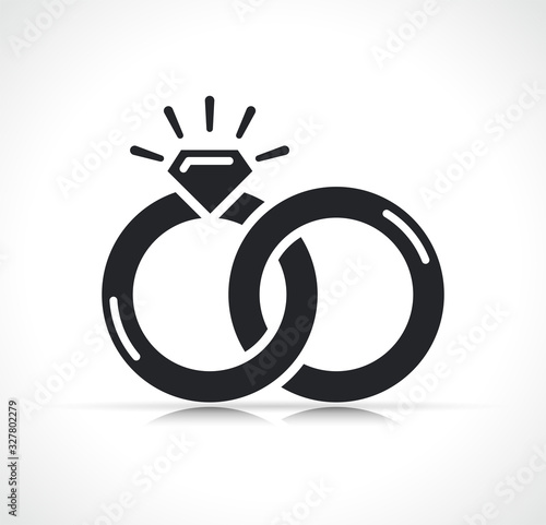 Vector illustration of wedding rings icon symbol
