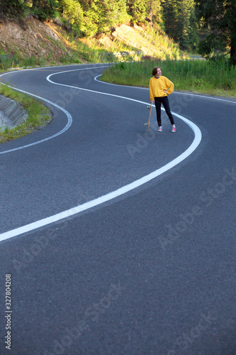  girl rides on a skateboard © Sergii Mostovyi