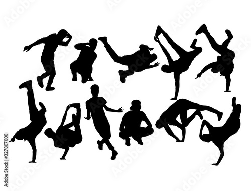 Hip Hop and Dance People Silhouettes, art vector design