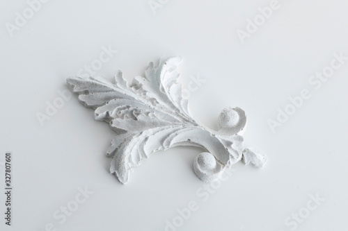 Floral cement decoration on a White Background
