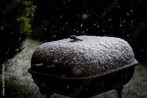 Barbecue Grill cover with Snow in Edinbirgh
