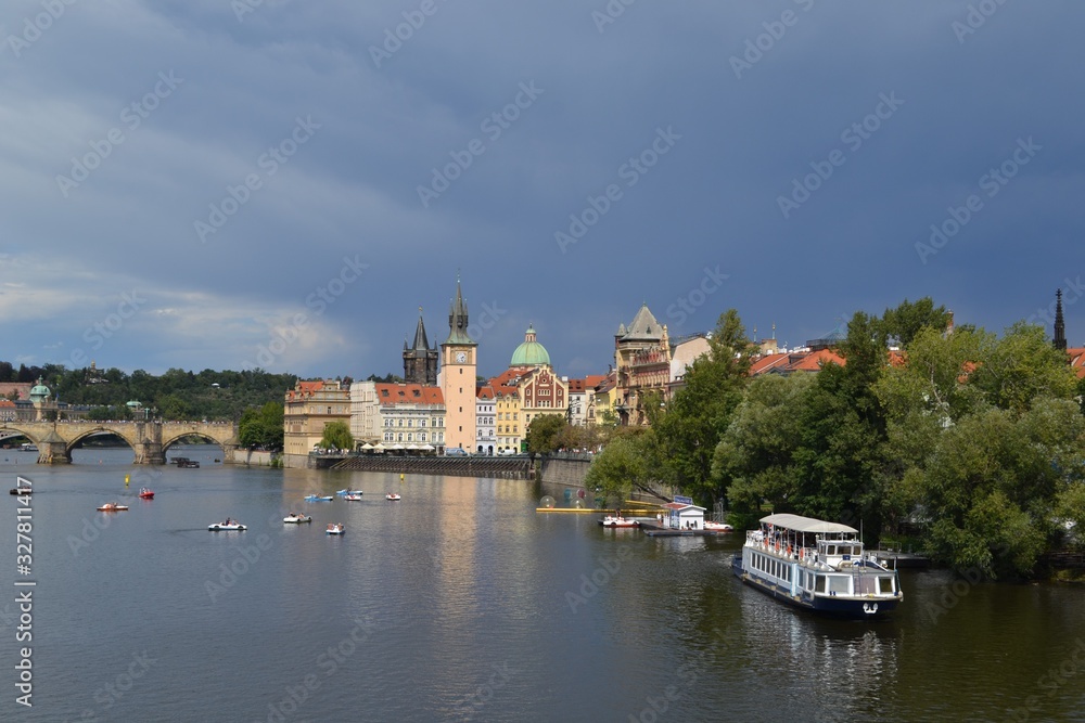 View from the bridge to Prague.