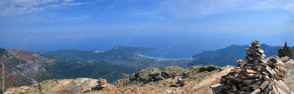 View of Thasoss Greece from Mount Ipsárion