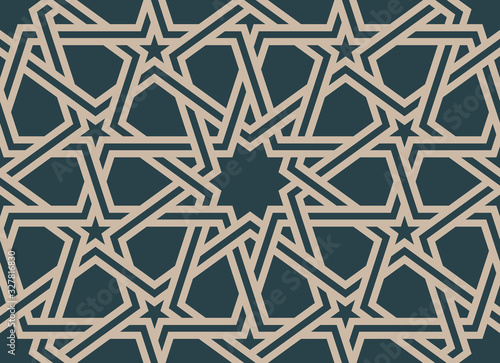 Vector art  line seamless geometric texture stars - arabic.