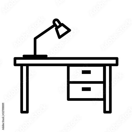 Study table icon vector sign and symbols on trendy design