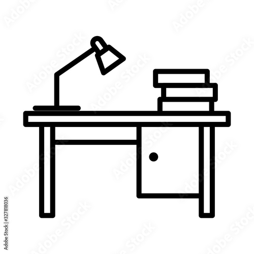 Study table icon vector sign and symbols on trendy design