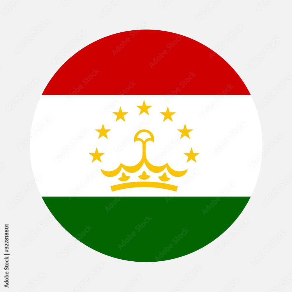 Fototapeta premium Tajikistan flag circle