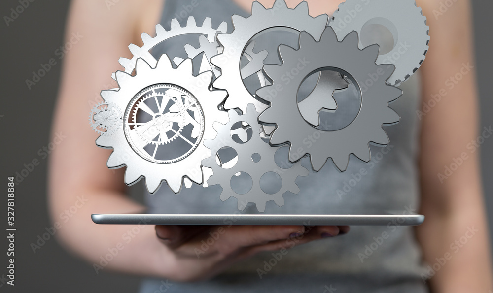 Gear With Success Concept digital. Gear With Success Concept digital.