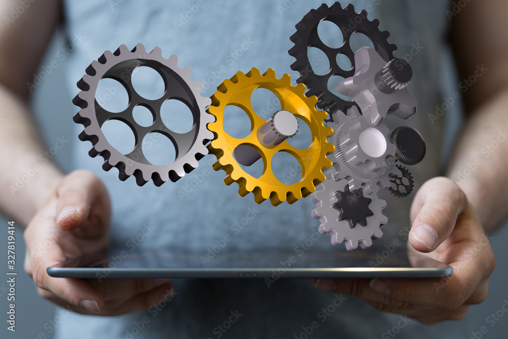 gear Technology setting concept background. gear Technology setting concept background.