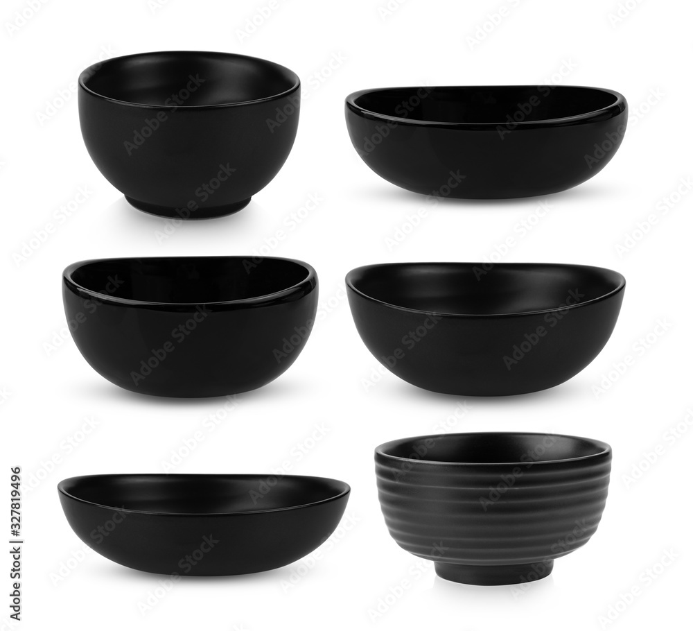 black bowl isolated on white background black bowl isolated on white background