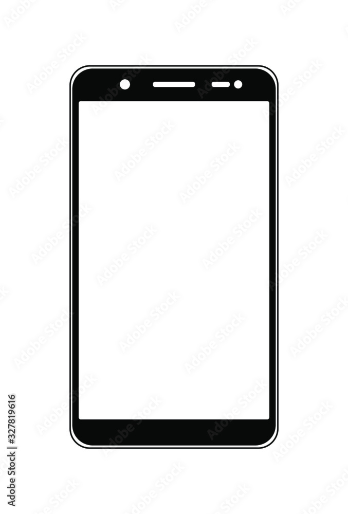 touch screen smartphone ilustration, icon flat design black and white touch screen smartphone ilustration, icon flat design black and white
