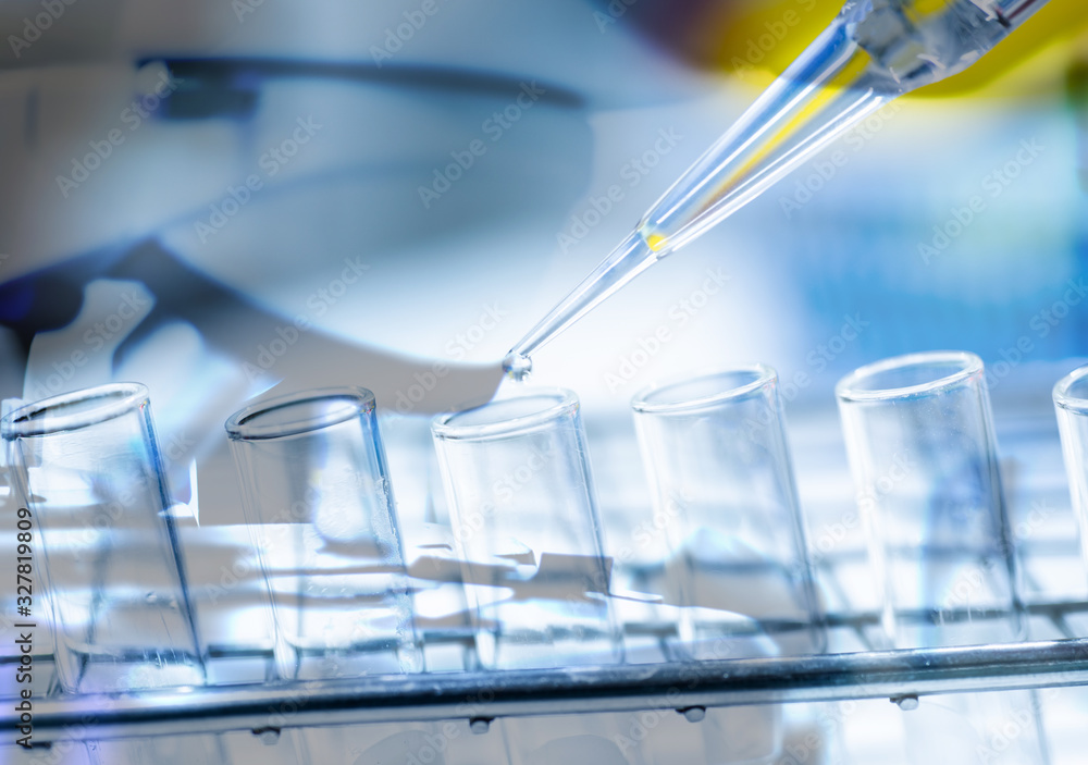 Double exprosure test-tube in laboratory. Double exprosure test-tube in laboratory.