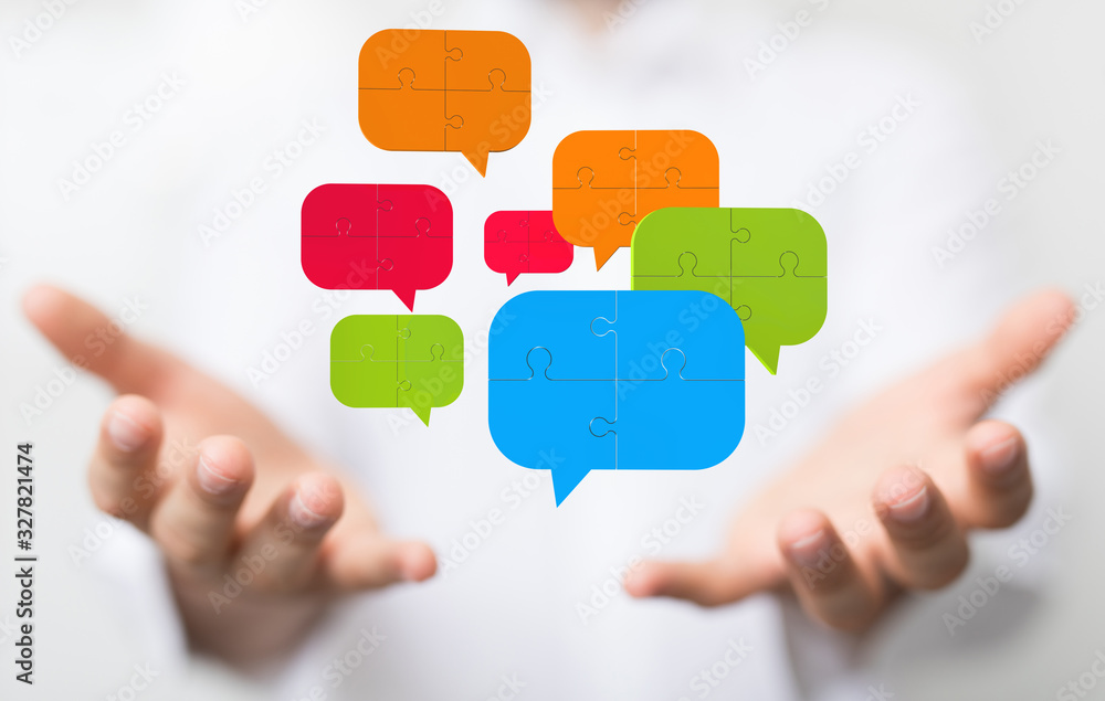 speech bubbles. People Chatting. Vector illustration of a communication concept, relating to feedback speech bubbles. People Chatting. Vector illustration of a communication concept, relating to feedback