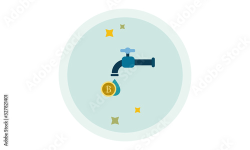 Coin faucet icon for cryptocurrency rewards and distribution