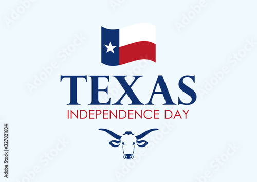 Texas Independence Day vector. Texas flag vector illustration. Texas flag and bull head vector. Texas Independence Day Poster, March 2. Important day