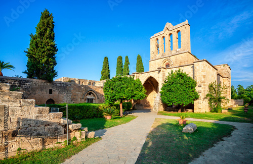 Ruins of the Bellapais Abbey monastery in Northern Cyprus near the town of Kyrenia.
