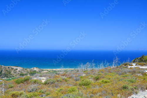 Aegean Sea view in Kamiros, Rhodes, Greece