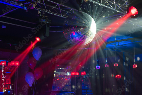 Abstract background from a night club. party lights disco ball