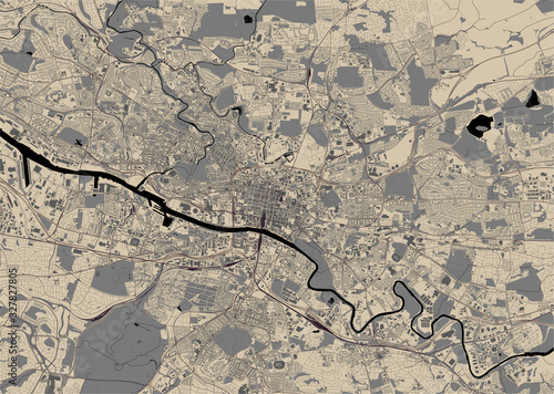 map of the city of Glasgow, Scotland, UK photo