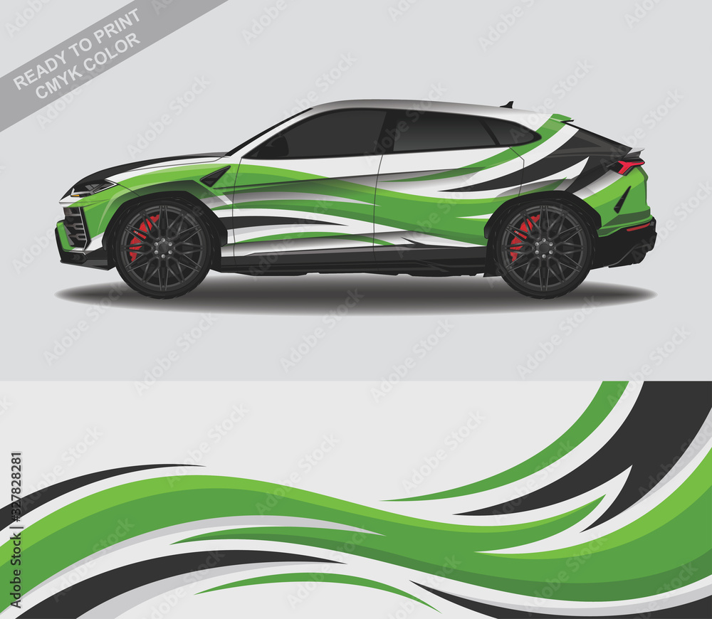 Car wrap decal design vector, custom livery race rally car vehicle sticker and tinting. Car wrap decal design vector, custom livery race rally car vehicle sticker and tinting.