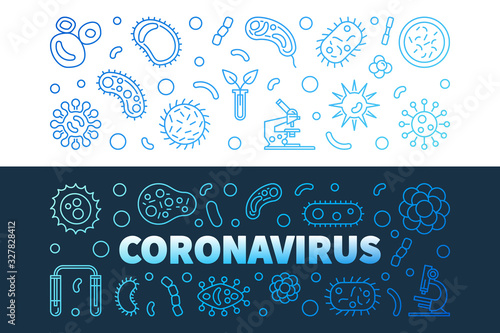 Coronavirus vector concept modern horizontal banners set