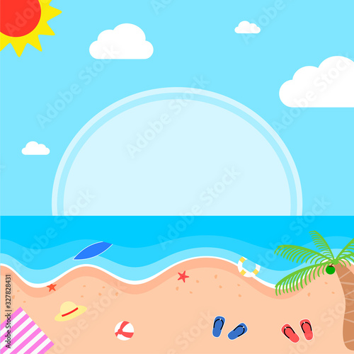 beach and sky in summer. background template banners.