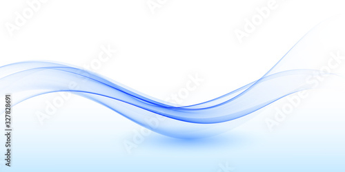Abstract blue wave vector background Flow blue wave