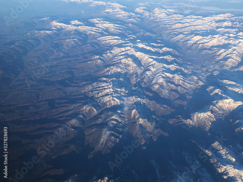 Aerial view of Spain mountains