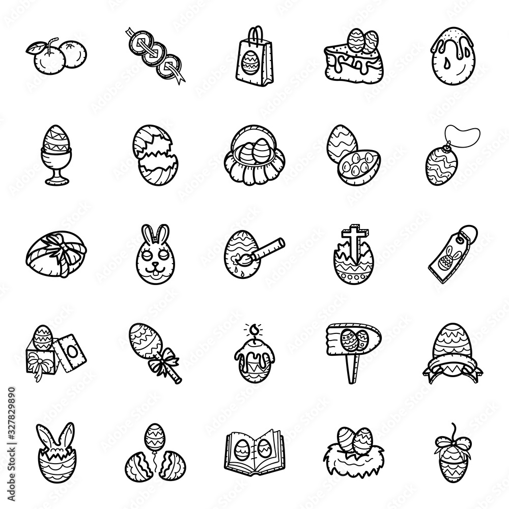Easter Celebration Doodle Icons Pack Easter Celebration Doodle Icons Pack