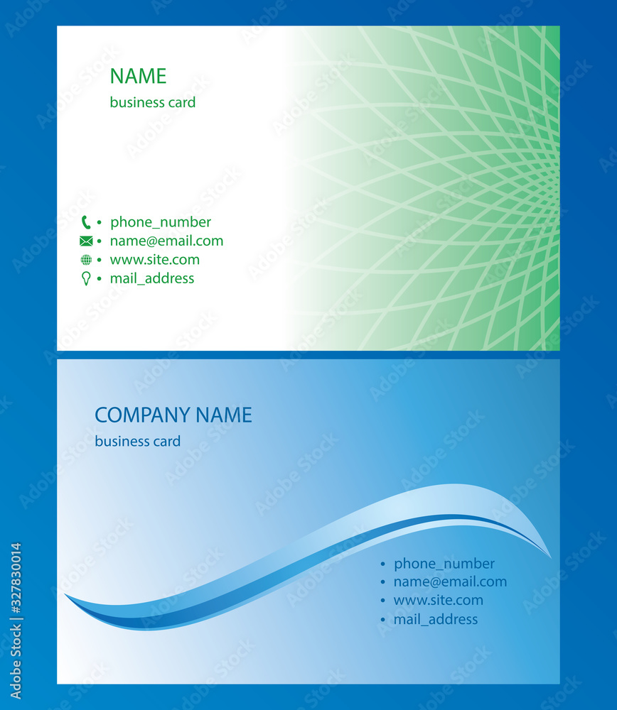 Naklejka premium vector backgrounds with abstractions - green and blue business cards