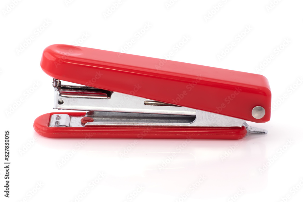 red stationery stapler isolated red stationery stapler isolated