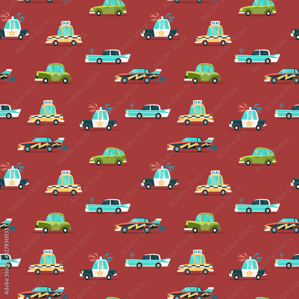 Naklejka premium Сar seamless pattern.